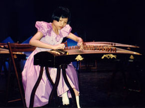 Photo: Fiona Sze, age 11, performing on the zheng